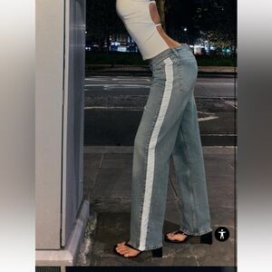TRF LOW WAIST SIDE STRIPE STRAIGHT CUT ZARA JEANS